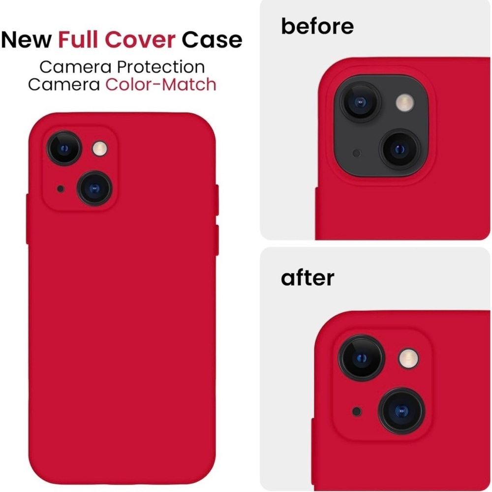 FireNova iPhone 13 Case, Silicone Phone Case Deep Red